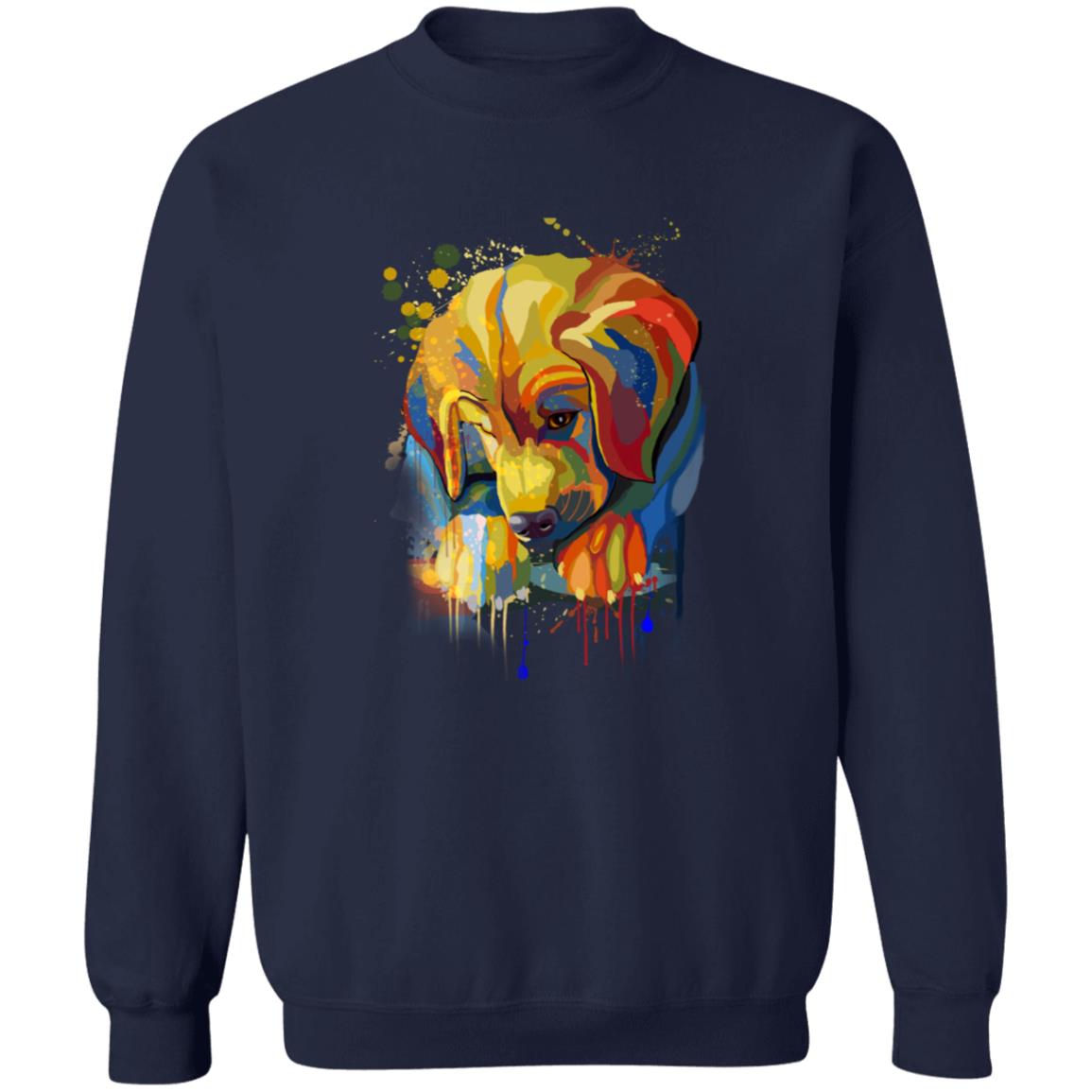 Abstract Golden Retriever dog Unisex Crewneck Sweatshirt with expressive splashes-Family-Gift-Planet