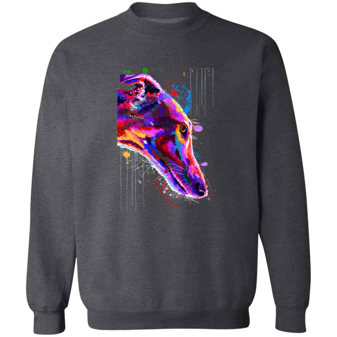 Abstract Greyhound dog Unisex Crewneck Sweatshirt with expressive splashes-Family-Gift-Planet
