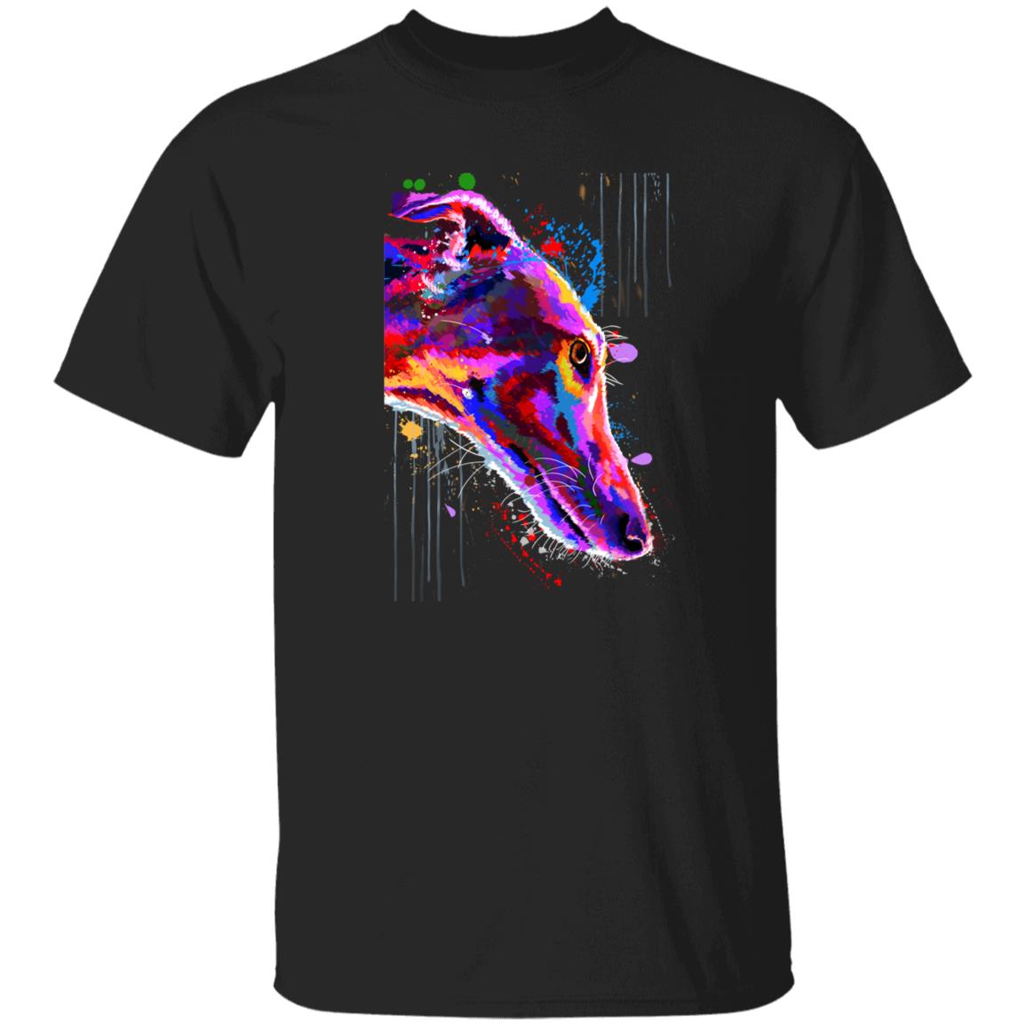 Watercolor Art Greyhound dog Unisex shirt S-2XL black navy dark heather-Black-Family-Gift-Planet