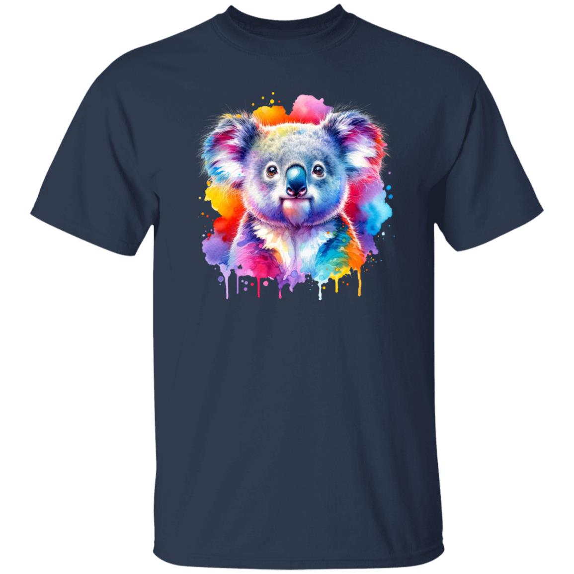 Artistic Koala Color Splash Unisex T-shirt Black Navy Dark Heather-Family-Gift-Planet