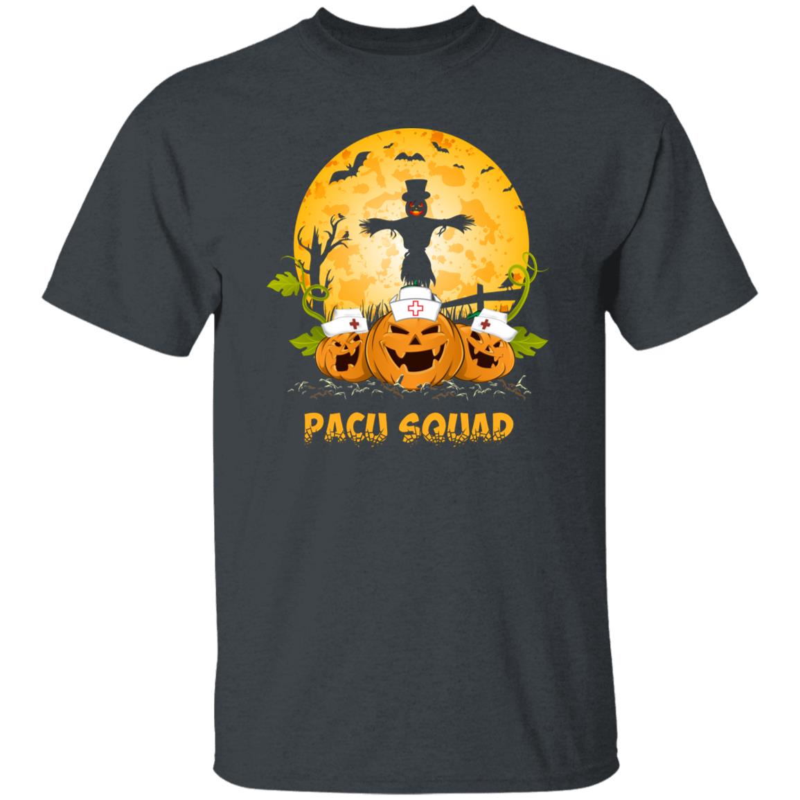 PACU squad Halloween Unisex T-Shirt Scary Spooky Post anesthesia care nurse tee Black Dark Heather-Family-Gift-Planet