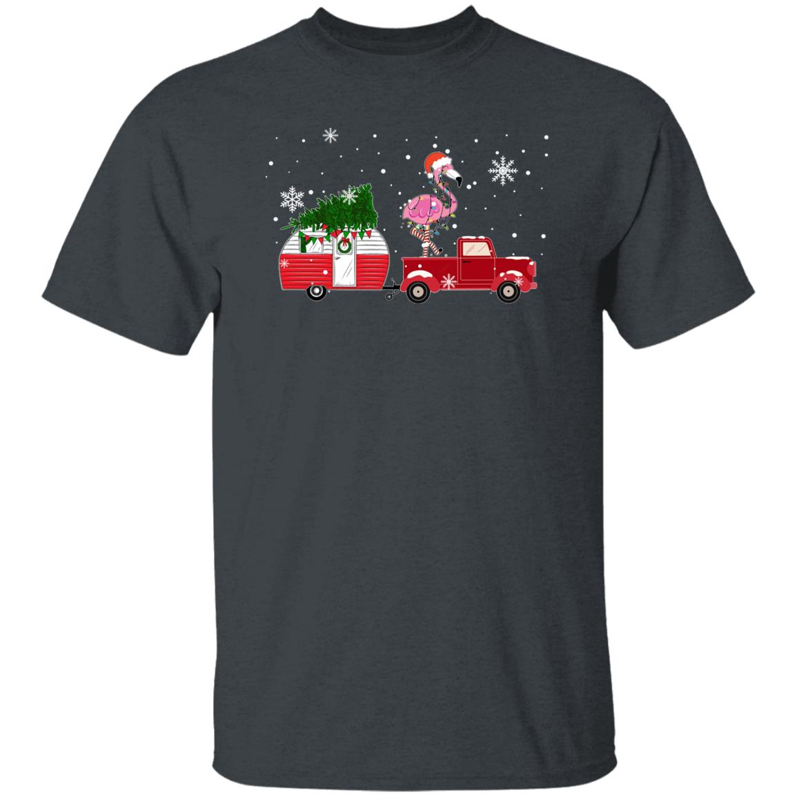 Camping Christmas Unisex shirt camper Holiday tee Black Dark Heather-Family-Gift-Planet