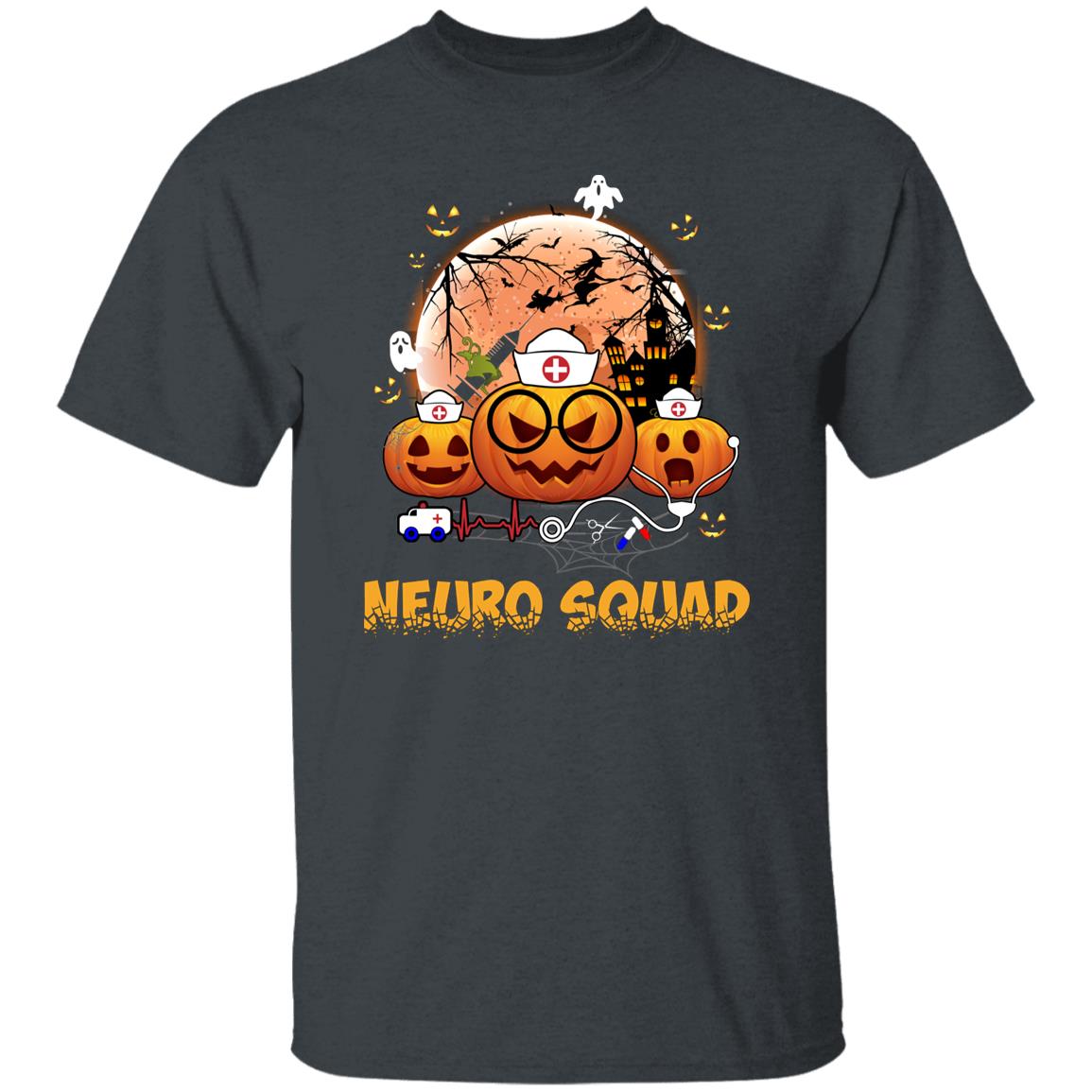 Neuro squad Halloween Unisex T-Shirt Scary Spooky Neurology tech Neuro nurse tee Black Dark Heather-Family-Gift-Planet
