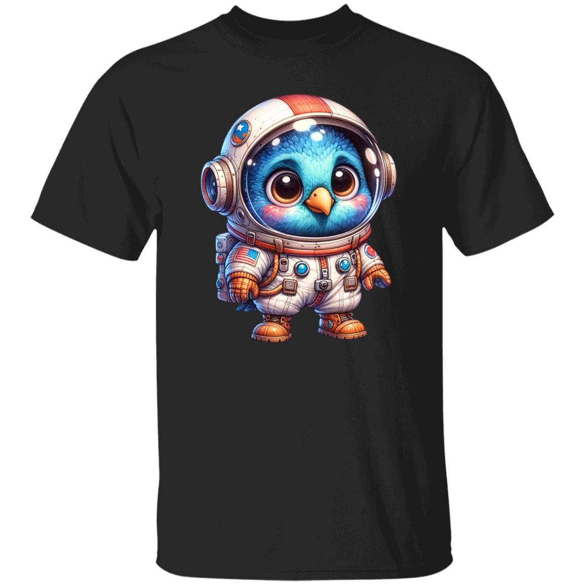 Bird US astronaut Unisex T-shirt cosmos lover cute bird tee Black Navy Dark Heather-Family-Gift-Planet