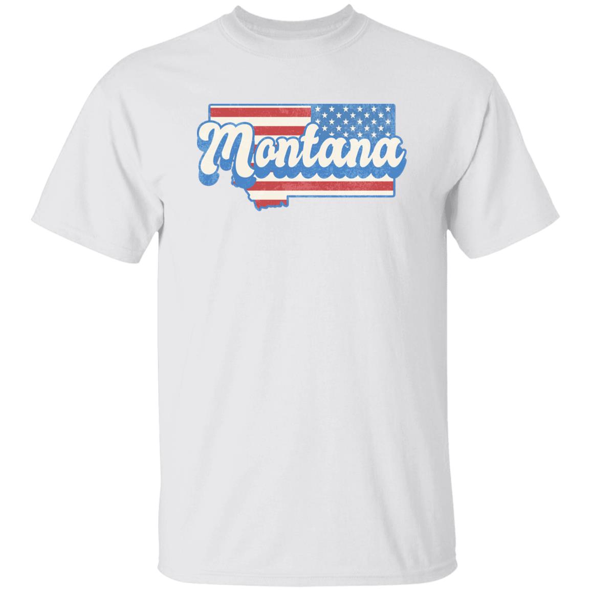 Montana US flag Unisex T-Shirt American patriotic MT state tee White Ash Blue-White-Family-Gift-Planet