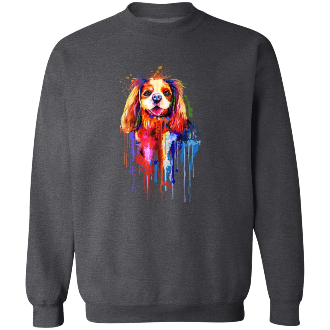 Abstract Cavalier dog Unisex Crewneck Sweatshirt with expressive splashes-Family-Gift-Planet