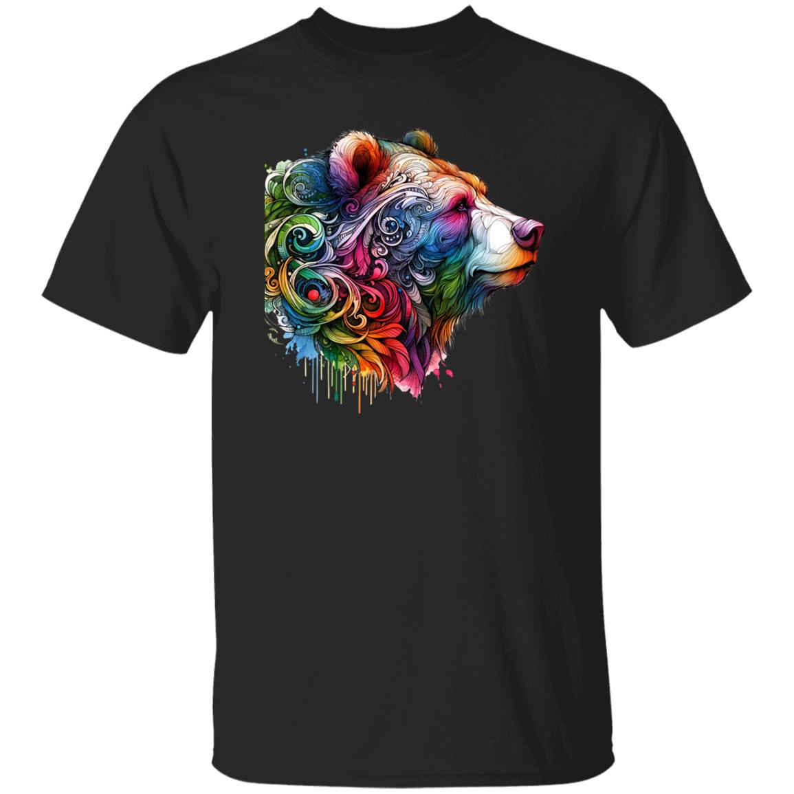 Bear colorful artistic Unisex T-shirt Black Navy Dark Heather-Family-Gift-Planet