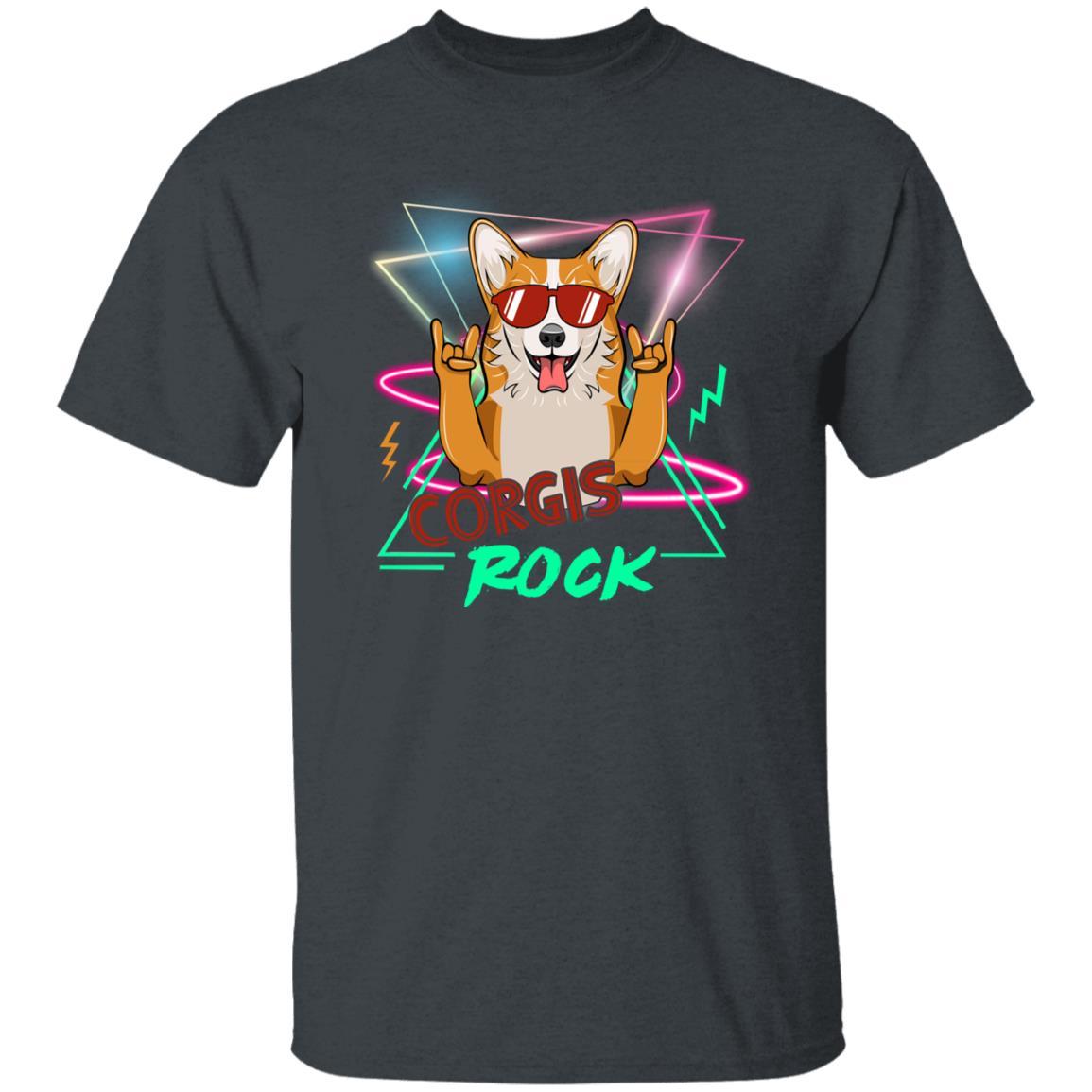 Corgis rock Unisex t-shirt gift corgi mom tee black navy dark heather-Family-Gift-Planet