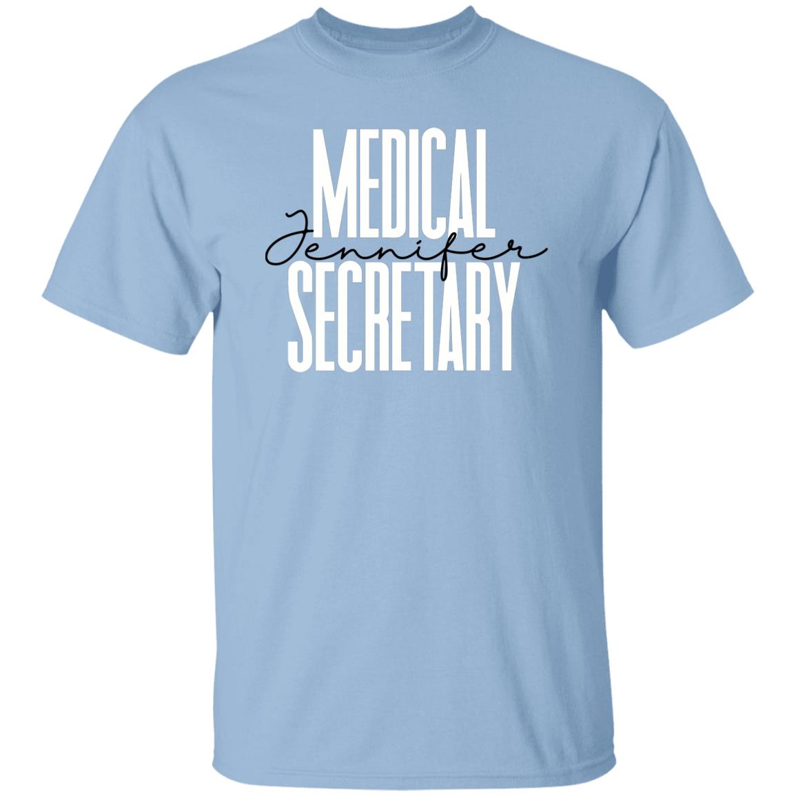 Personalized Medical Secretary T-Shirt gift Custom name Medical Receptionist Unisex Tee Sand Pink Blue-Family-Gift-Planet