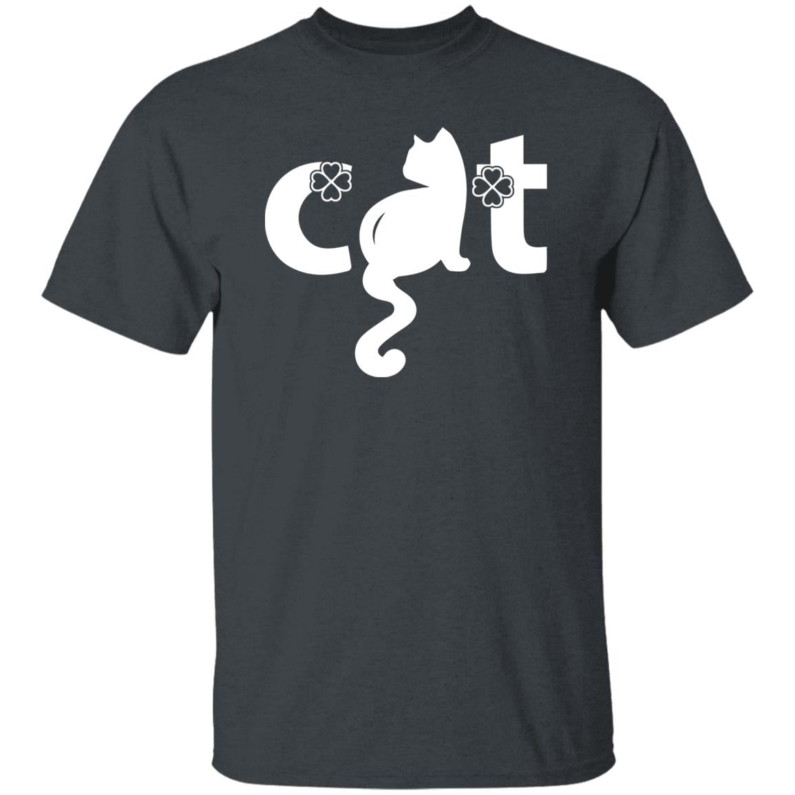 Funny Cat Text Unisex shirt cute cat tee Black Dark Heather-Family-Gift-Planet