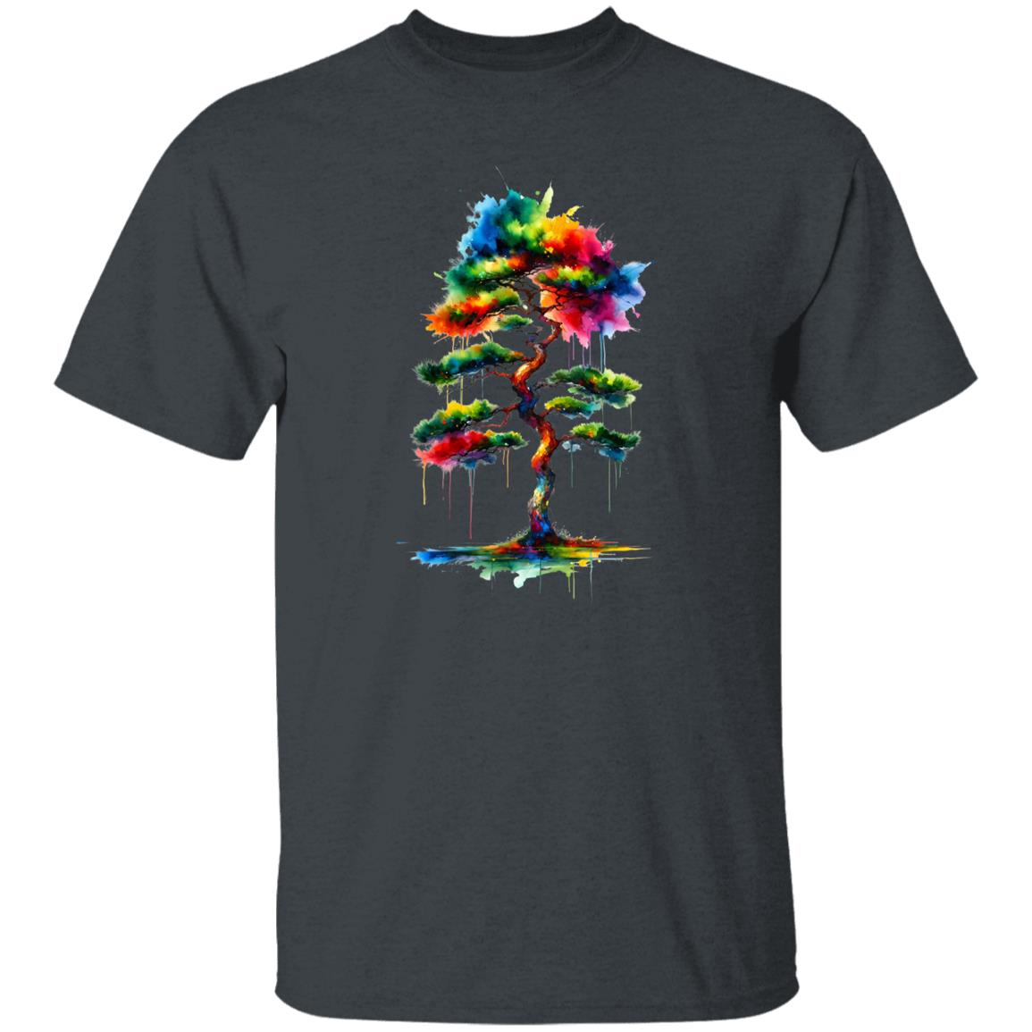 Mystical Tree Color Splash Unisex T-shirt abstract tree tee Black Navy Dark Heather-Family-Gift-Planet