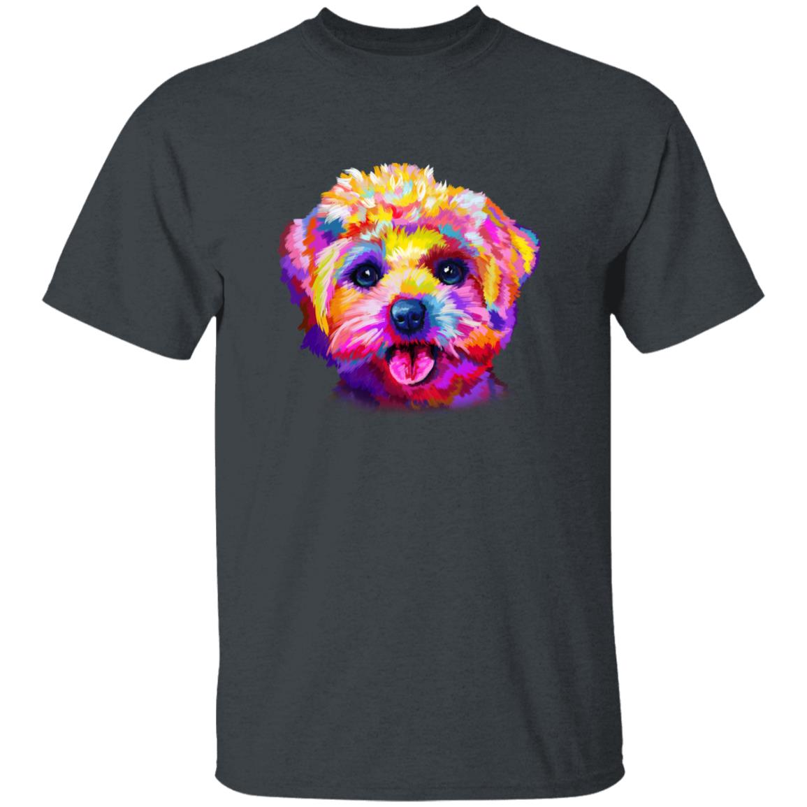 Watercolor Bichon Frises dog Unisex shirt S-2XL black navy dark heather-Dark Heather-Family-Gift-Planet