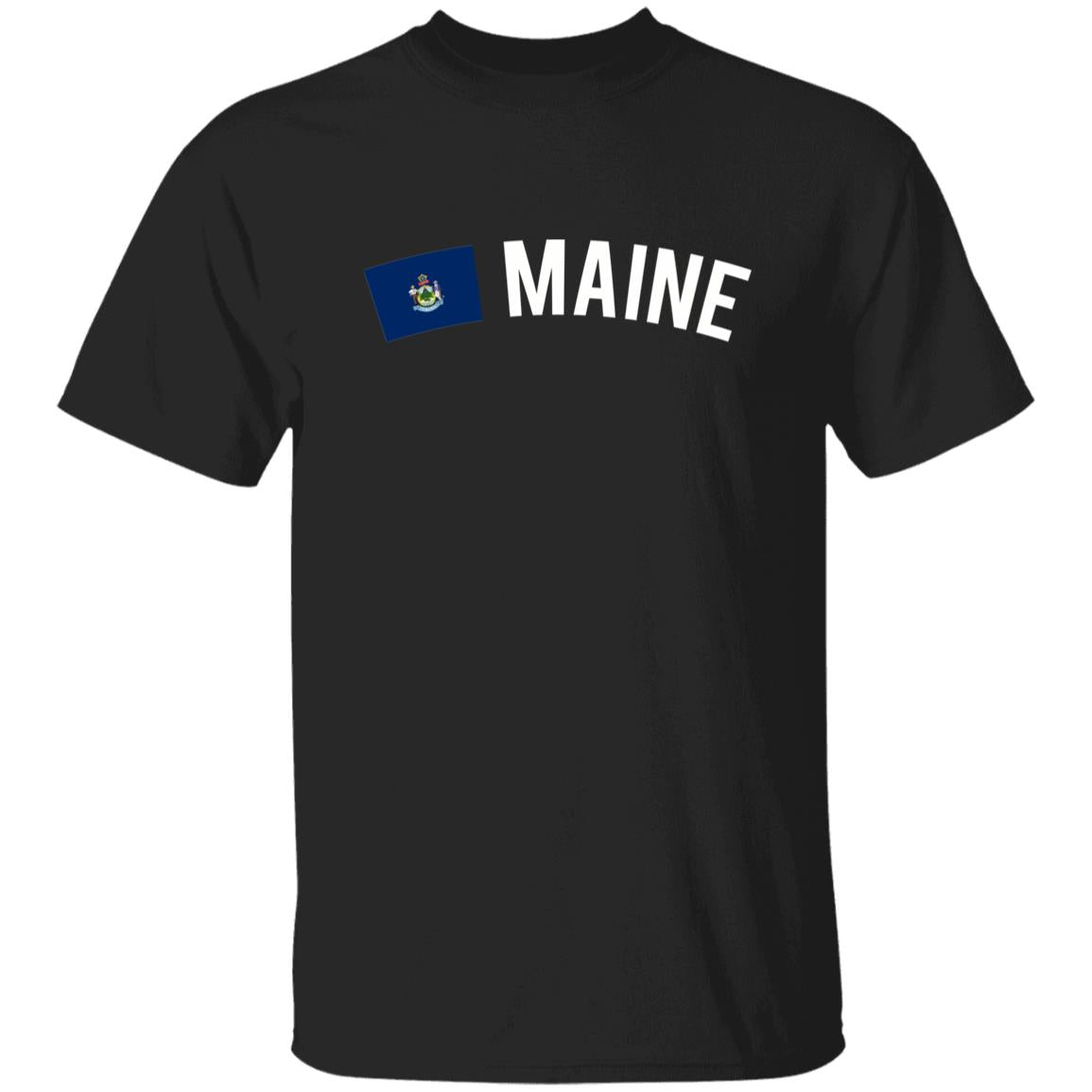 Maine Unisex T-shirt gift Maine flag tee Portland Lewiston Bangor White Black-Family-Gift-Planet
