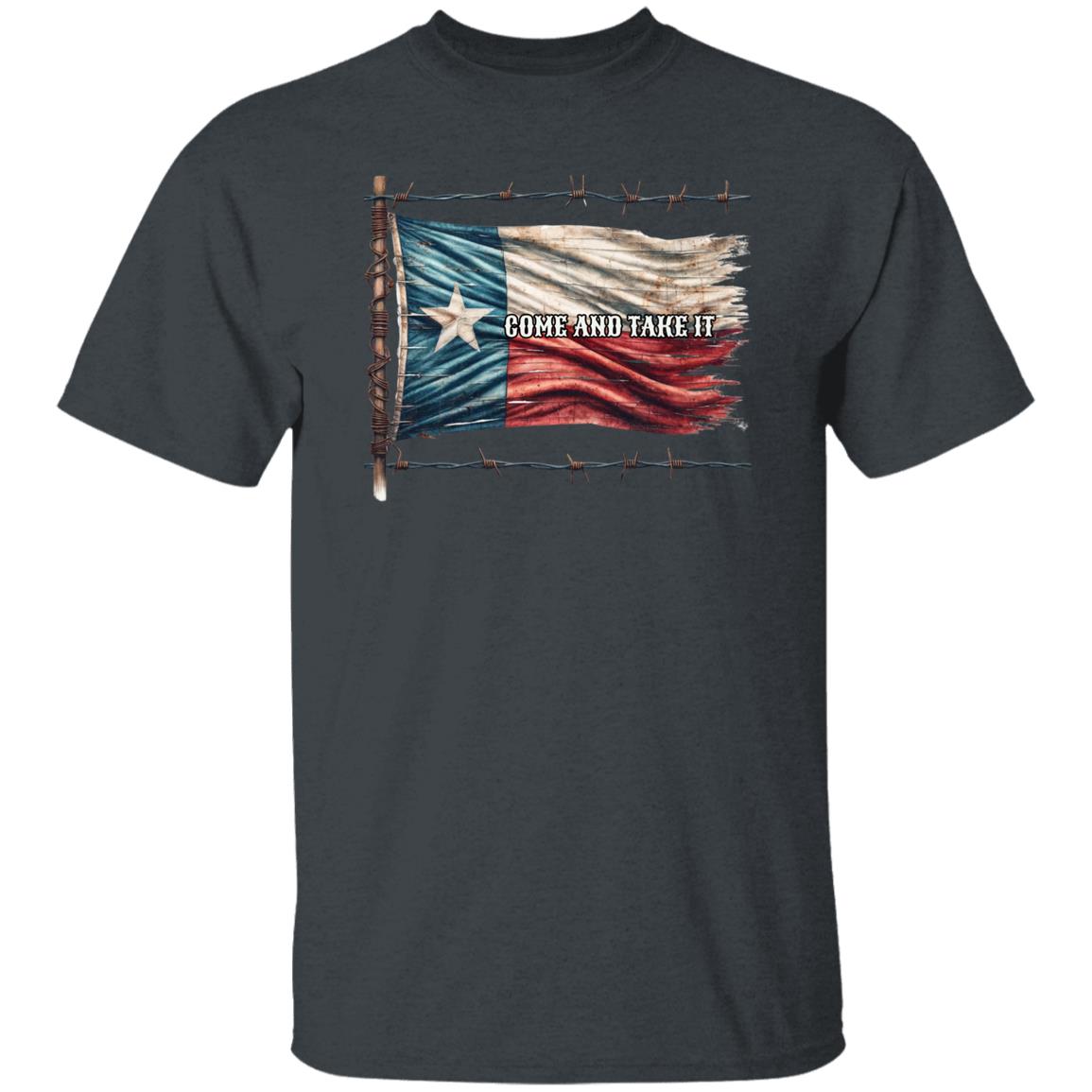 Come and Take it Texas flag Unisex Tshirt Texas support tee Black Navy Dark Heather-Family-Gift-Planet