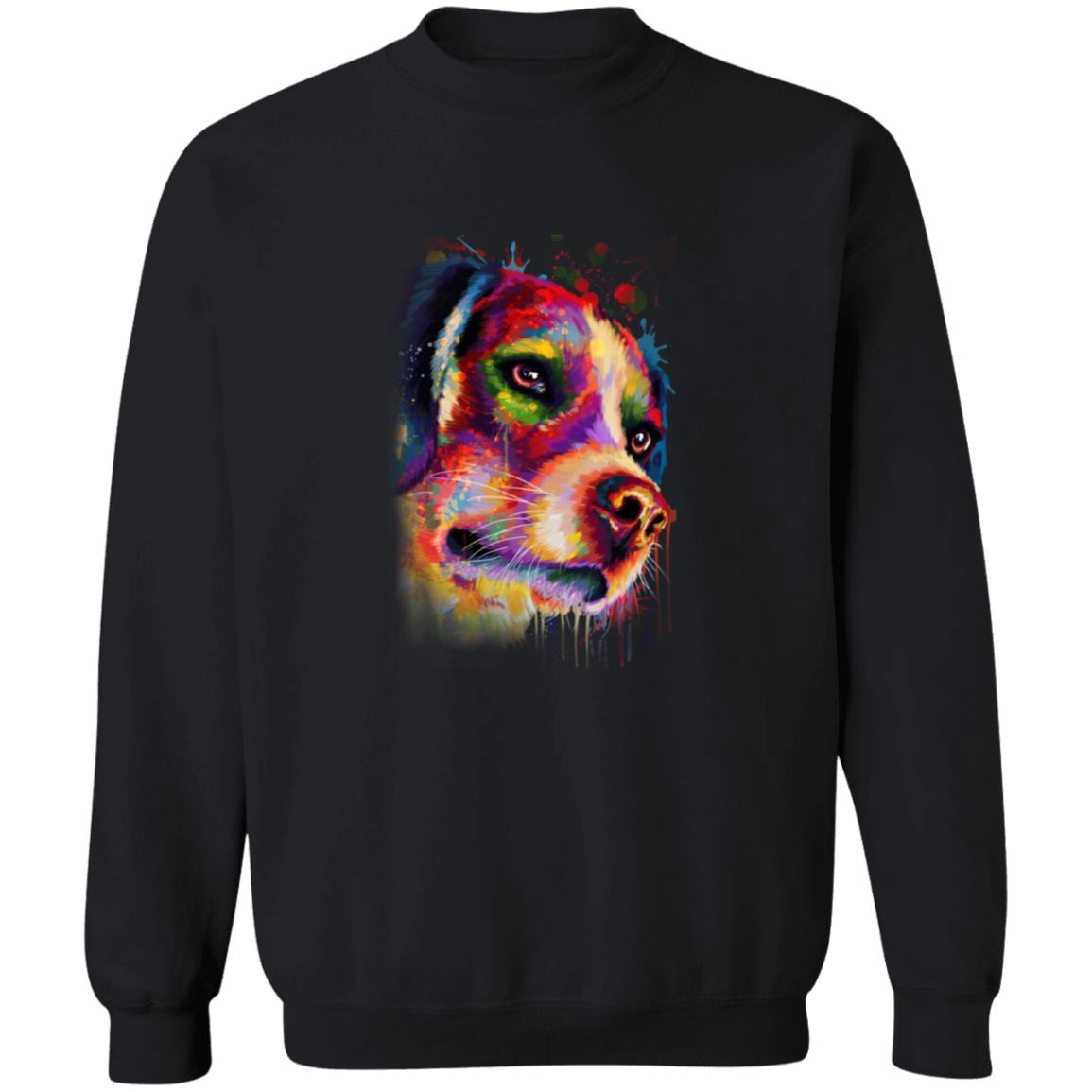Abstract Beagle dog Unisex Crewneck Sweatshirt with expressive splashes-Family-Gift-Planet