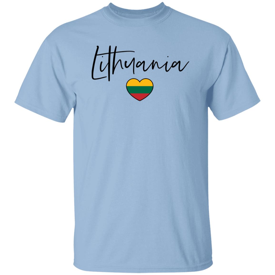 Lithuania flag heart Unisex T-shirt Lithuania love tee White Sand Blue-Family-Gift-Planet