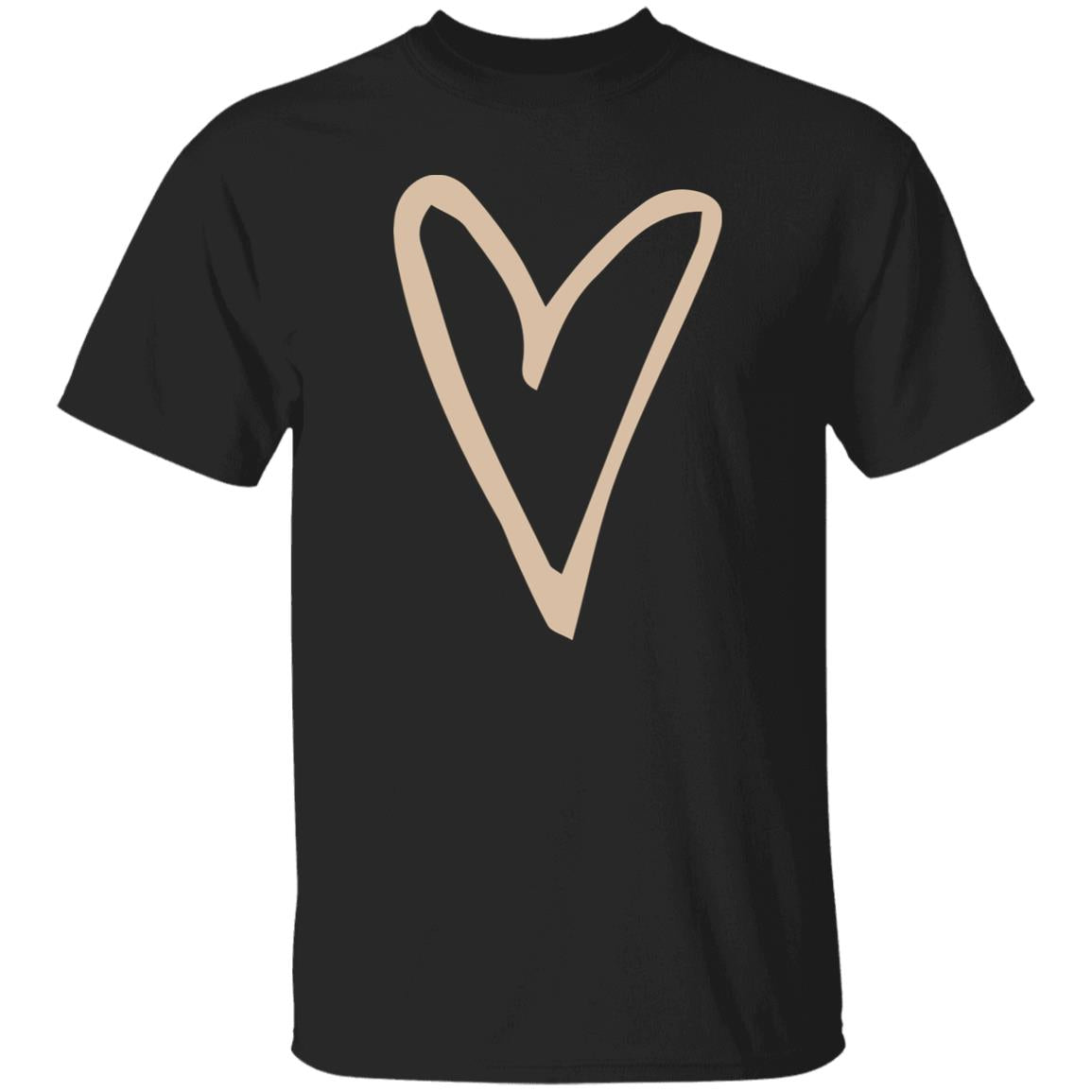 Heart love Unisex Tshirt Simple heart tee Black Dark Heather Navy-Black-Family-Gift-Planet