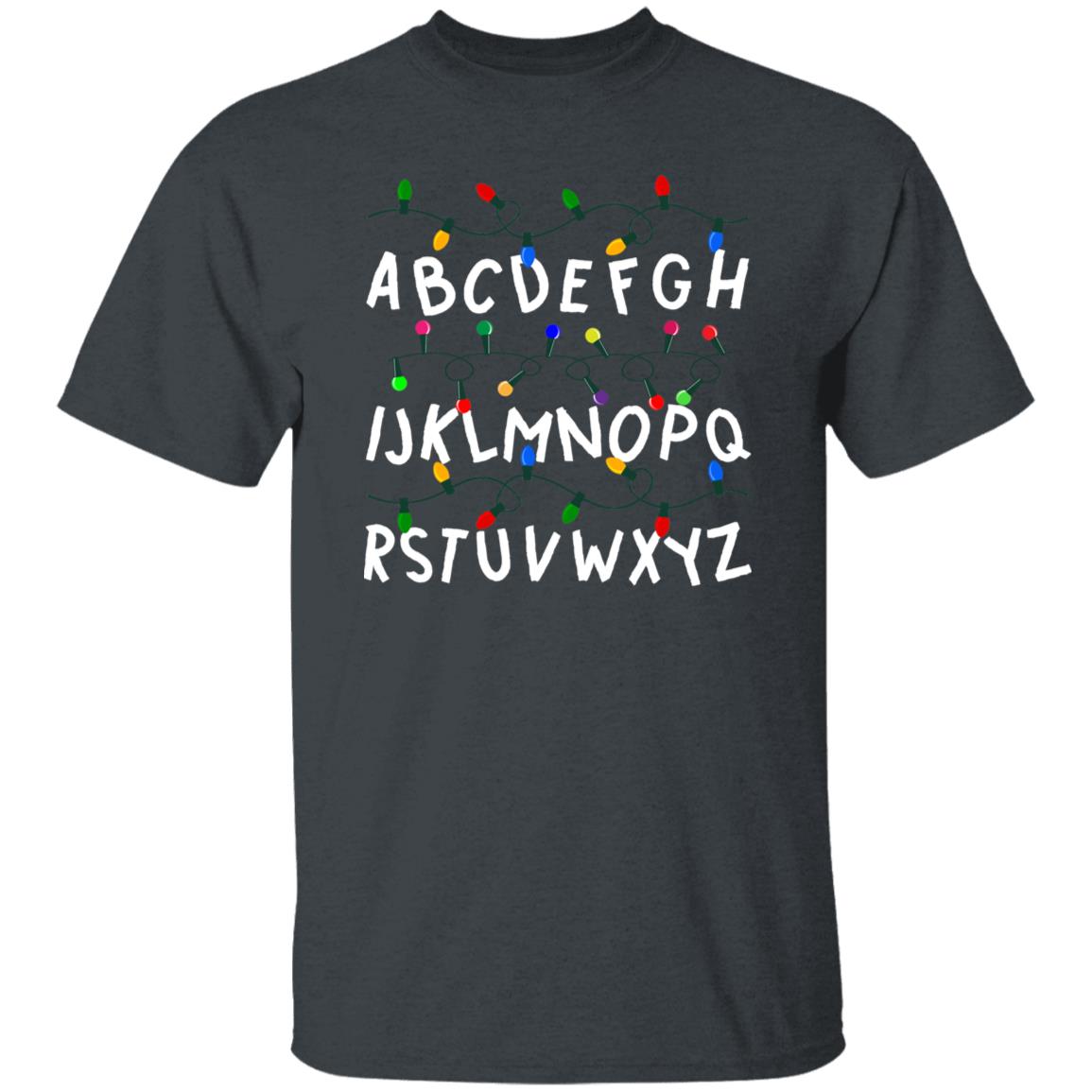 ABC Christmas Unisex shirt alphabet Holiday tee Black Dark Heather-Family-Gift-Planet