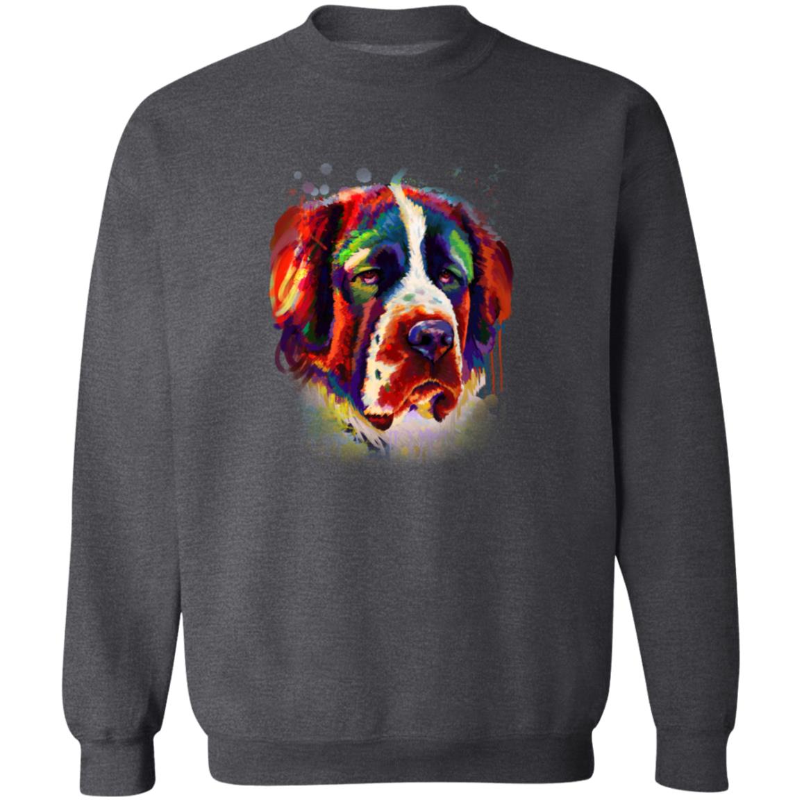 Abstract Bernard dog Unisex Crewneck Sweatshirt with expressive splashes-Family-Gift-Planet