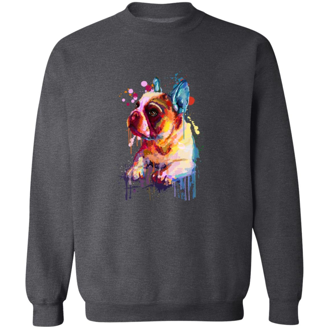 Abstract French bulldog dog Unisex Crewneck Sweatshirt with expressive splashes-Family-Gift-Planet
