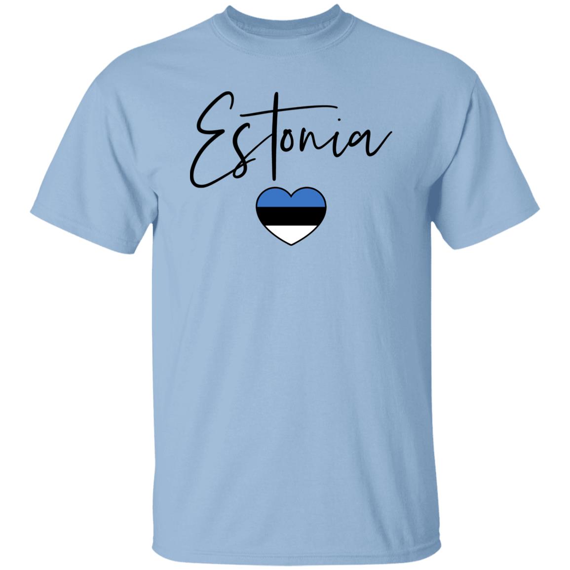 Estonia flag heart Unisex T-shirt Estonia love tee White Sand Blue-Family-Gift-Planet