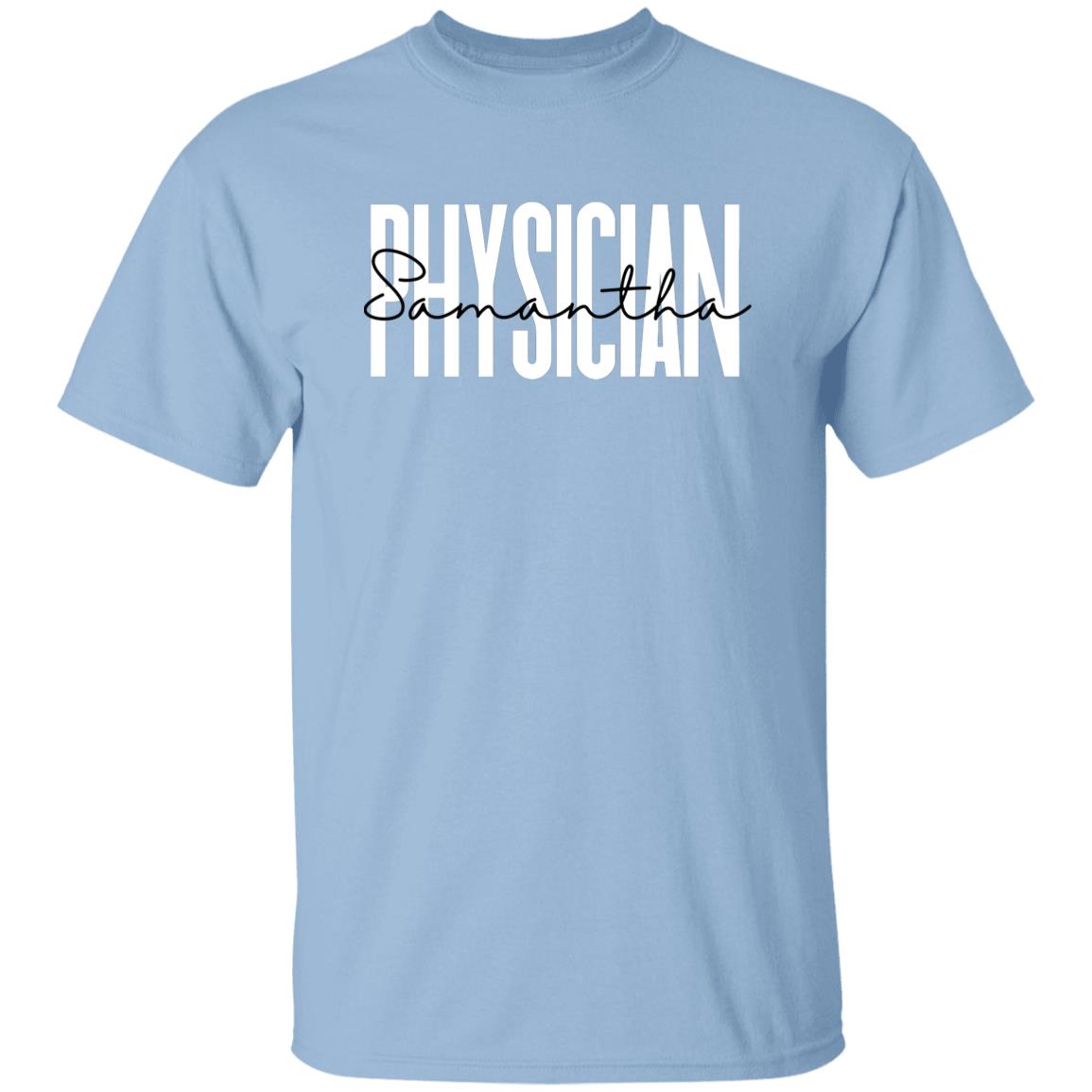 Personalized Physician T-shirt gift Custom Physician Doctor Unisex Tee Sand Pink Light Blue-Family-Gift-Planet