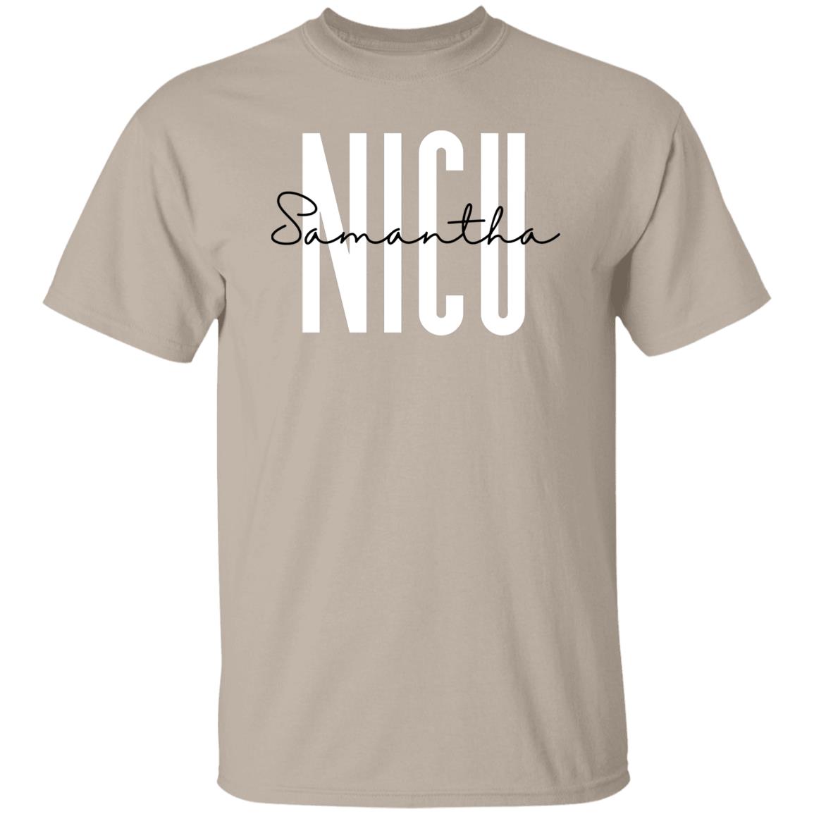 Personalized NICU T-Shirt gift Custom name Neonatal Intensive Care nurse Unisex Tee Sand Pink Blue-Family-Gift-Planet