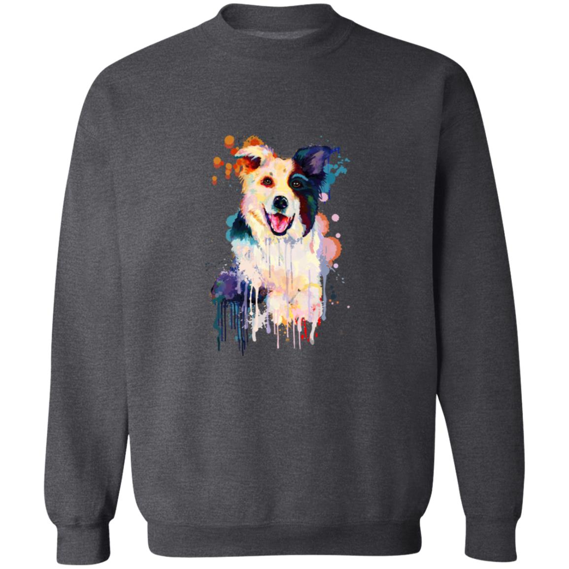 Abstract Border collie dog Unisex Crewneck Sweatshirt with expressive splashes-Family-Gift-Planet