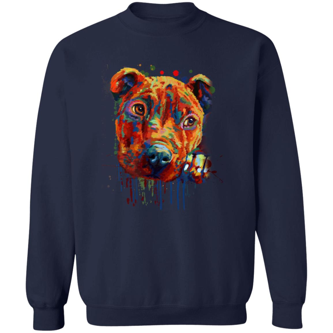 Artistic Pitbull dog Unisex Crewneck Sweatshirt digital Art-Family-Gift-Planet