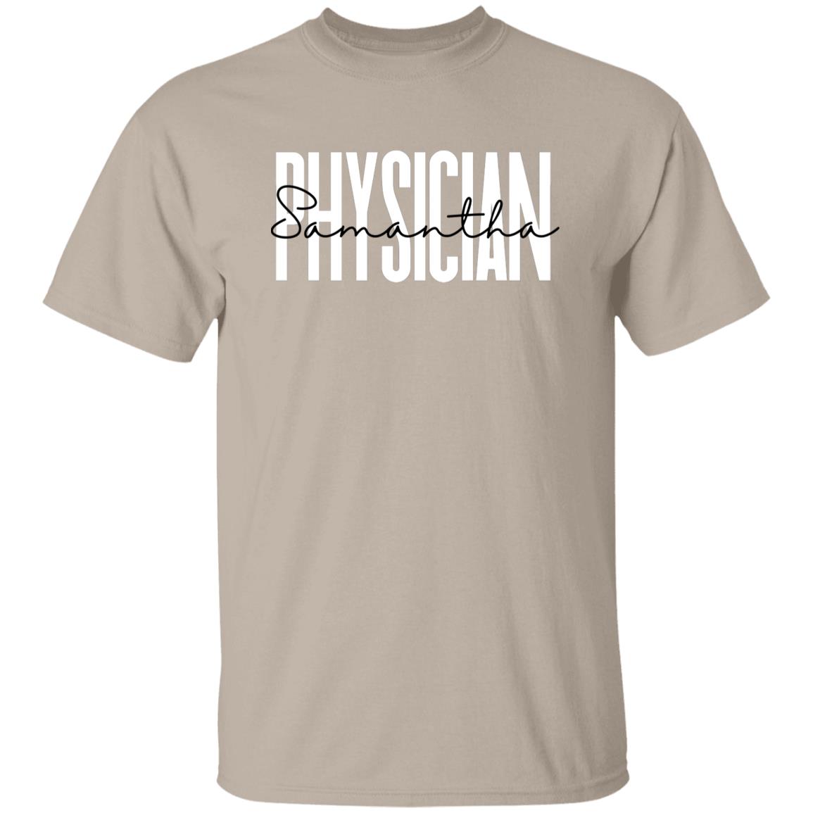 Personalized Physician T-shirt gift Custom Physician Doctor Unisex Tee Sand Pink Light Blue-Family-Gift-Planet