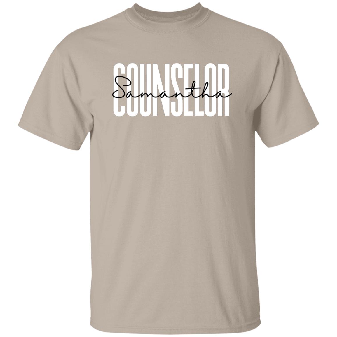 Personalized Counselor Unisex T-shirt Custom name school counselor Sand Blue Pink-Family-Gift-Planet
