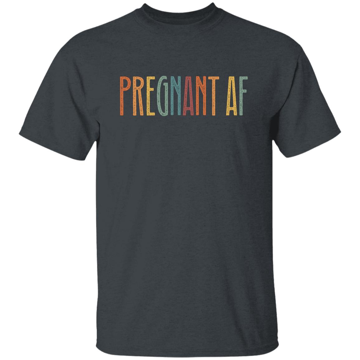 Pregnant af Unisex T-Shirt Pregnancy announcement tee Black Dark Heather White-Family-Gift-Planet