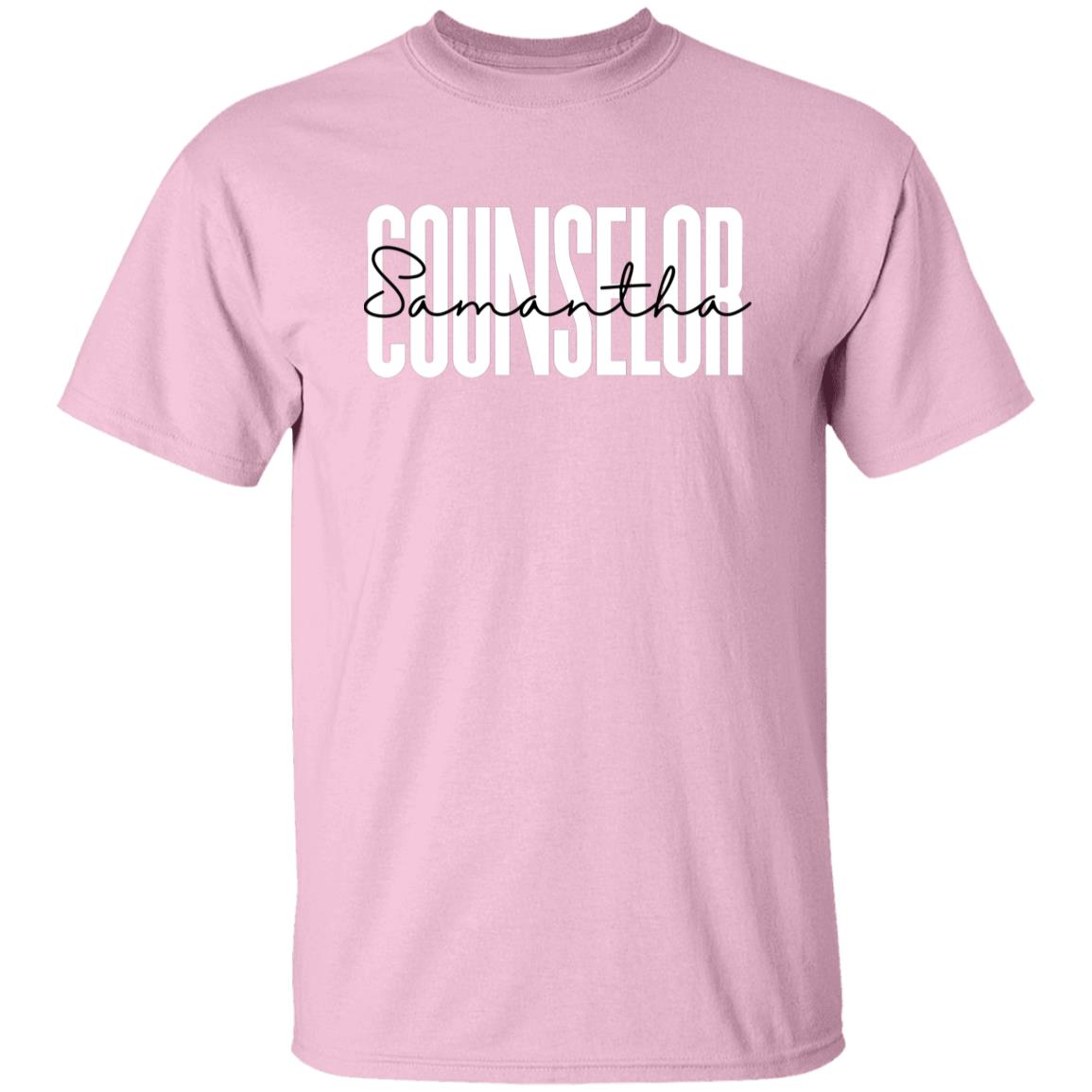 Personalized Counselor Unisex T-shirt Custom name school counselor Sand Blue Pink-Family-Gift-Planet