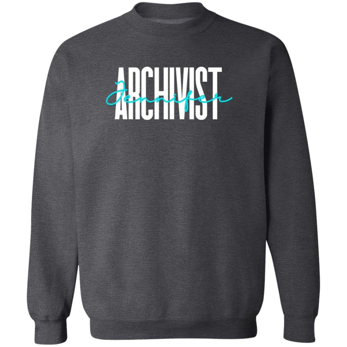 Personalized Archivist Unisex Sweatshirt Custom name Archive science Sand Black Dark Heather-Family-Gift-Planet