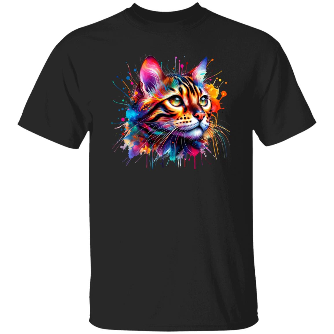 Bengal Cat mama Color Splash Unisex T-Shirt Black Navy Dark Heather-Family-Gift-Planet