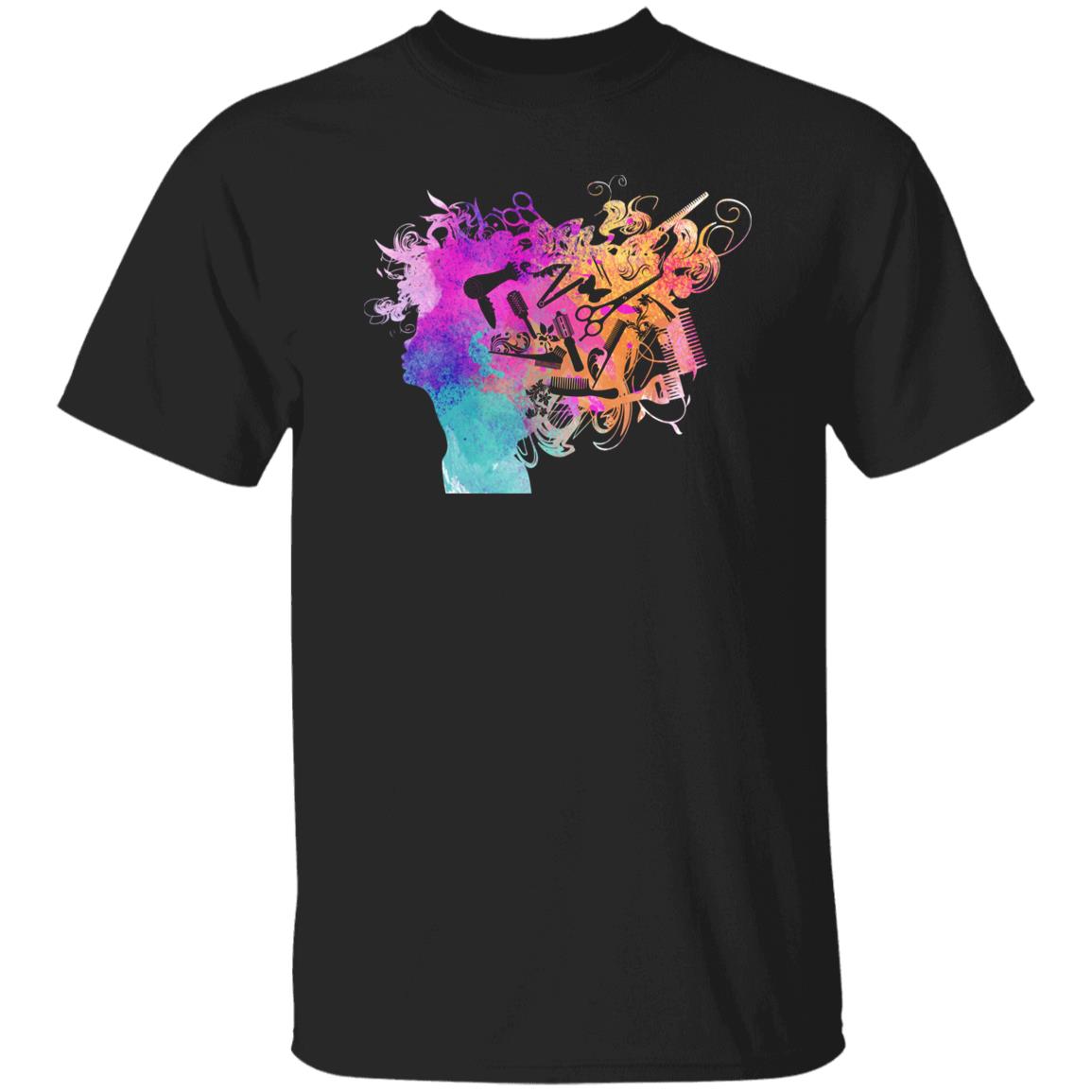 Colorful hair stylist Unisex T-shirt hairdresser haircutter tee black dark heather-Family-Gift-Planet