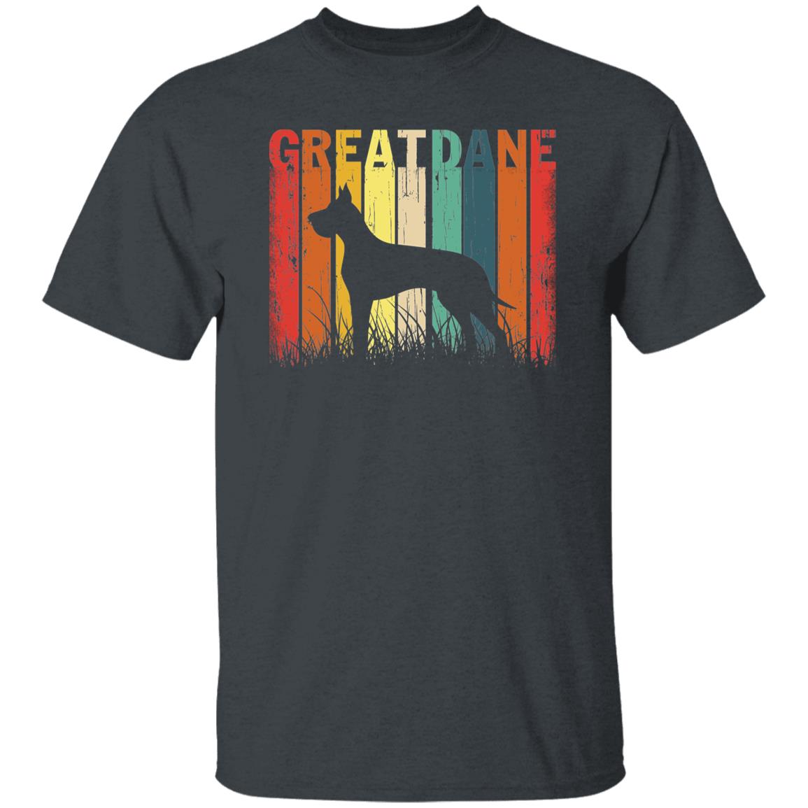 Great Dane T-Shirt gift Great Dane Retro Dog owner Unisex tee Black Navy Dark Heather-Dark Heather-Family-Gift-Planet