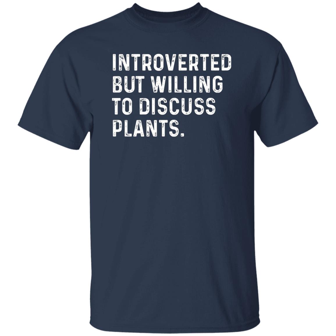 Introverted but willing to discuss Plants Unisex T-shirt Gardener tee Black Navy Dark Heather-Navy-Family-Gift-Planet