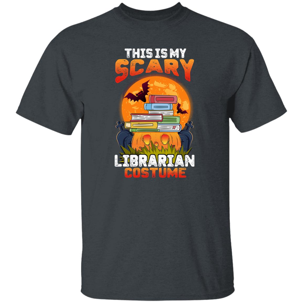 Scary librarian costume Halloween Unisex T-Shirt Library reading teacher tee Black Dark Heather-Family-Gift-Planet