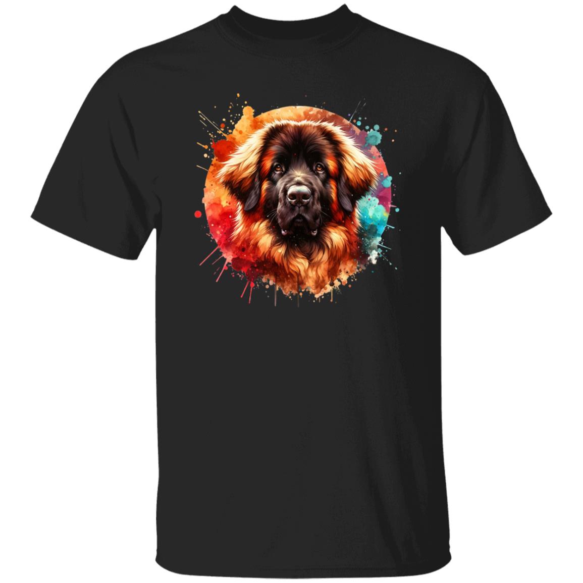 Artistic Leonberger Color Splash Unisex T-shirt Black Navy Dark Heather-Family-Gift-Planet