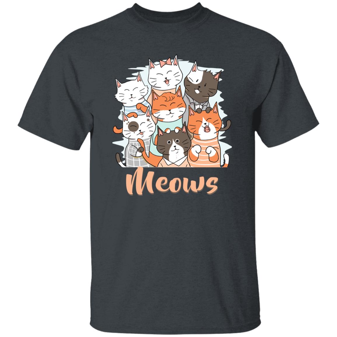 Meows funny cats Unisex shirt cat mama tee Black Dark Heather-Family-Gift-Planet