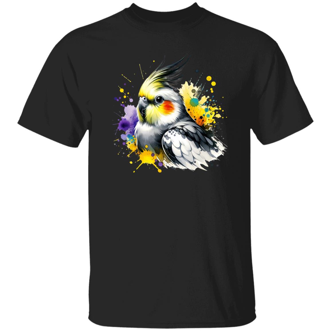 Cockatiel Mama Color Splash Unisex T-Shirt Black Navy Dark Heather-Family-Gift-Planet
