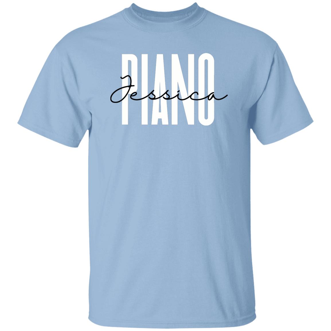 Personalized Piano T-shirt gift Custom Pianist Piano Teacher Unisex Tee Sand Pink Light Blue-Family-Gift-Planet