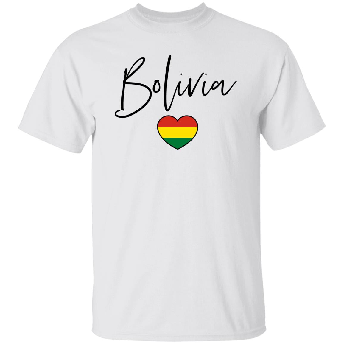 Bolivia flag heart Unisex T-shirt Bolivia love tee White Sand Blue-Family-Gift-Planet