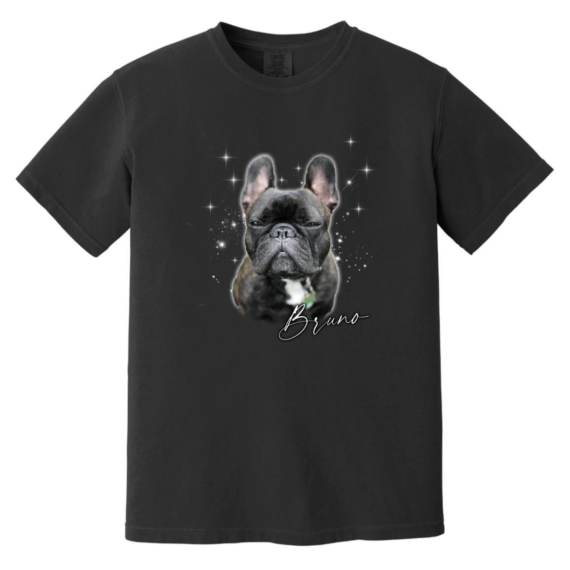 dog one photo 2 Custom Comfort Colors Unisex T-Shirt Personalized bootleg rap tee-Black-Family-Gift-Planet