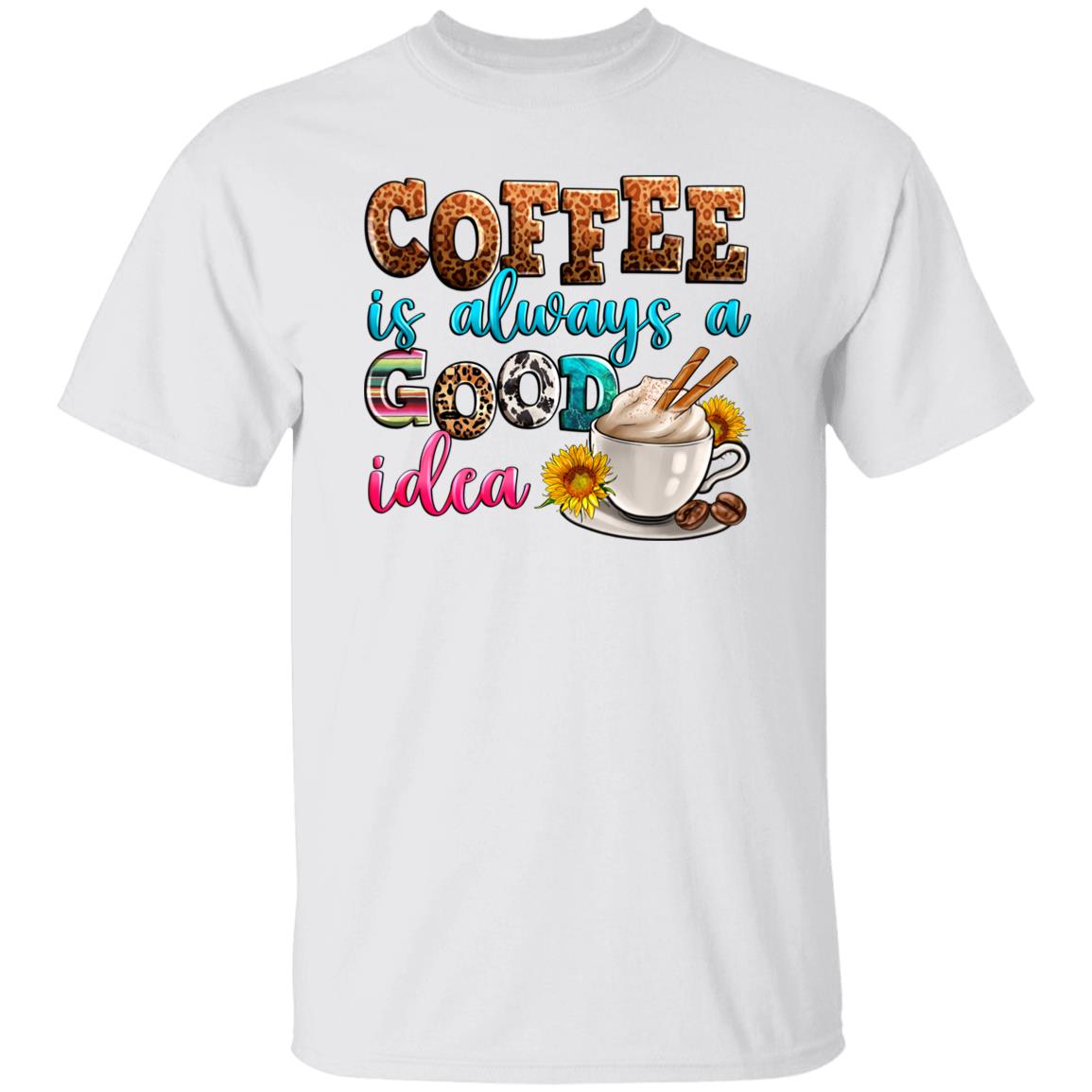 Coffee is always good idea T-Shirt Cappuccino coffee lover Unisex tee White Sand Sport Grey-Family-Gift-Planet