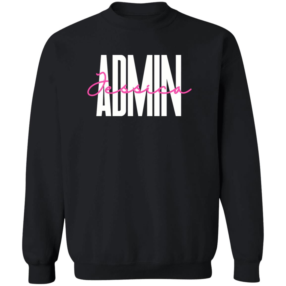 Personalized Admin Unisex Sweatshirt Custom name administrator Sand Black Dark Heather-Family-Gift-Planet