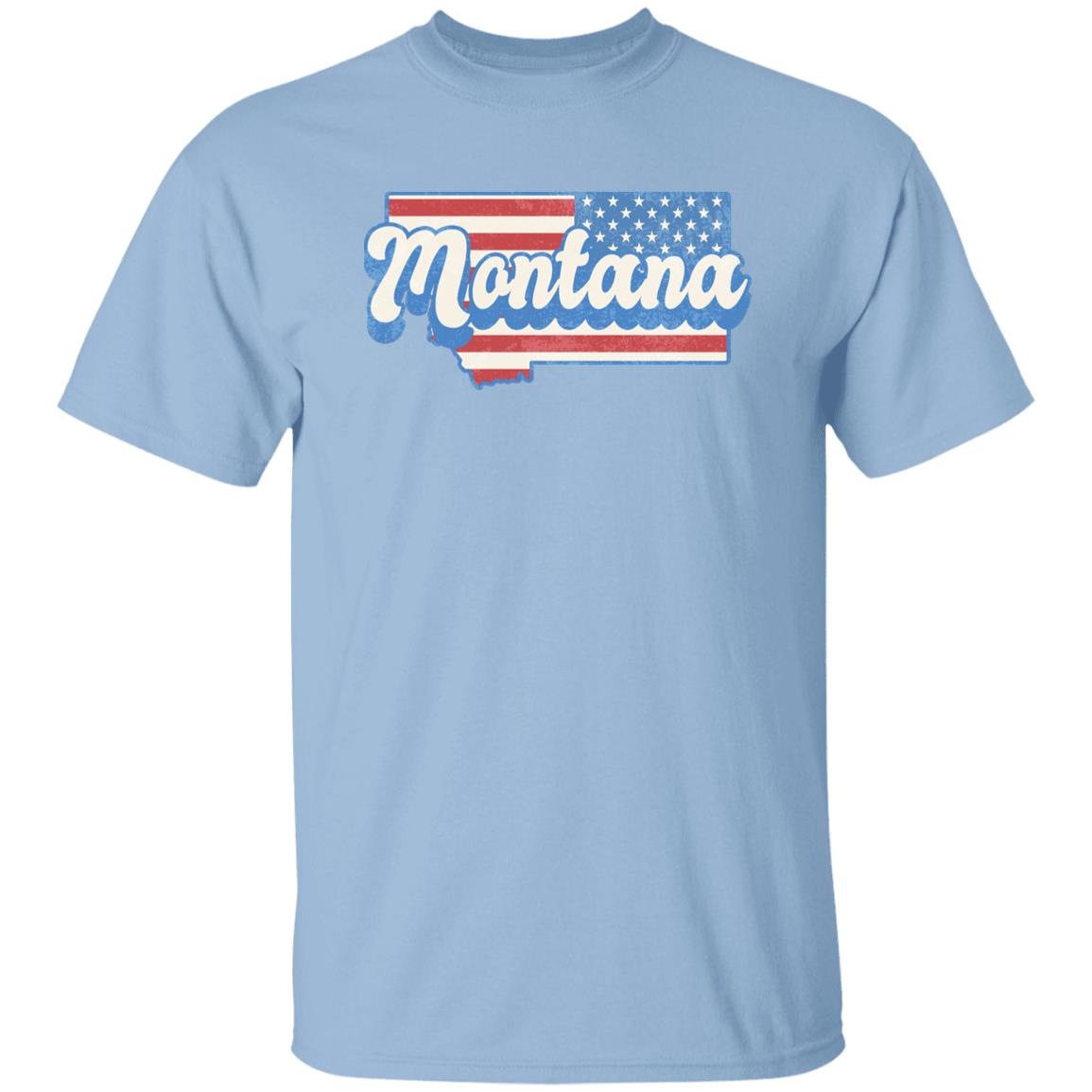 Montana US flag Unisex T-Shirt American patriotic MT state tee White Ash Blue-Light Blue-Family-Gift-Planet