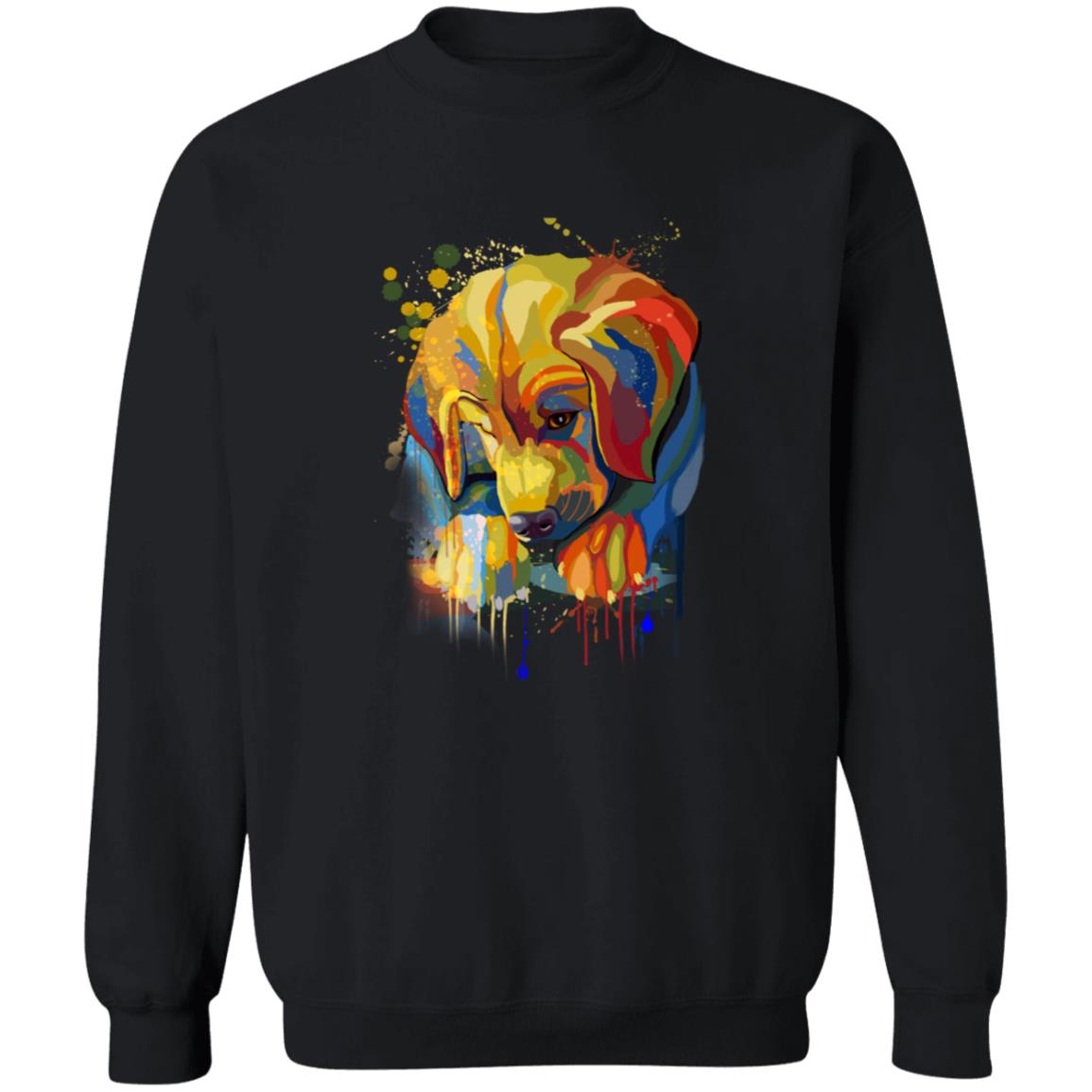 Abstract Golden Retriever dog Unisex Crewneck Sweatshirt with expressive splashes-Family-Gift-Planet