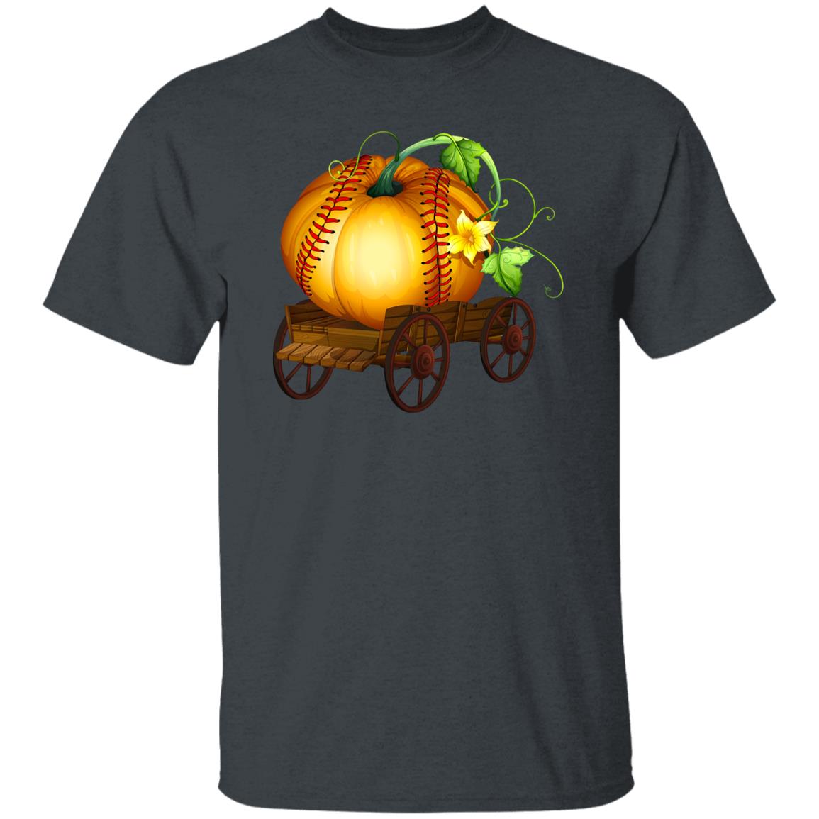 Fall season huge pumpkin Halloween Unisex T-Shirt pumpkins lover farmer tee Black Dark Heather-Family-Gift-Planet